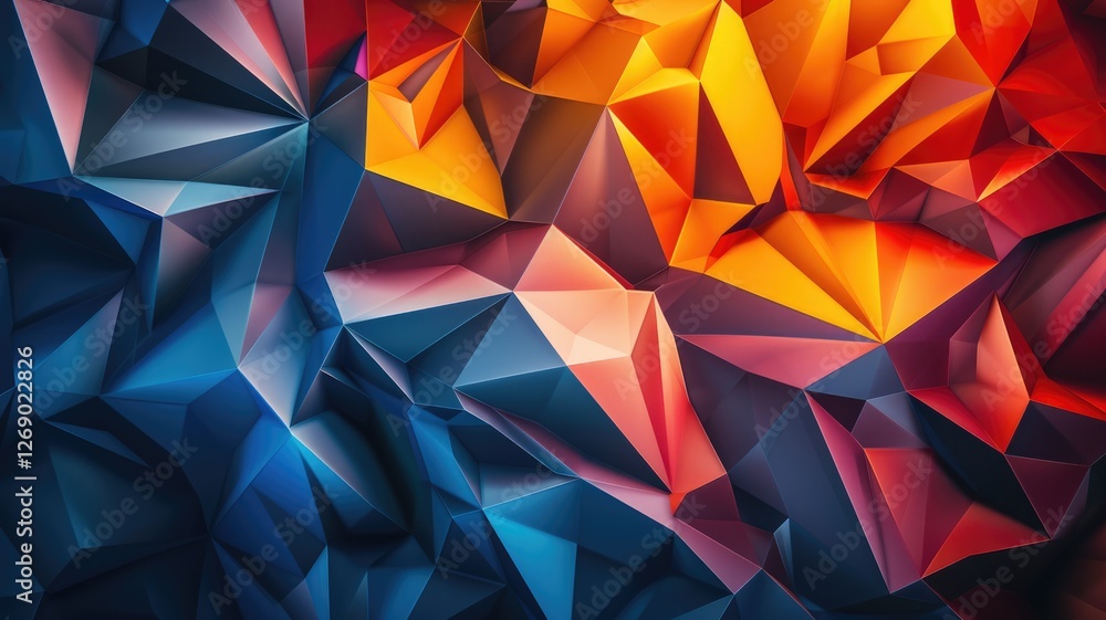 Poster abstract crystal texture effect decorated with vibrant light in modern design. seamless modern art o