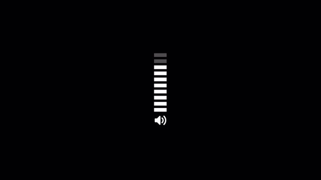 Animation of speaker volume with alpha channel, Speaker volume down and up animation with Transparent Background