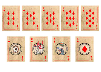 Alice in Wonderland  vintage style original hand drawn  playing cards deck
