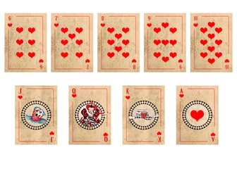 Alice in Wonderland  vintage style original hand drawn  playing cards deck  © onanana