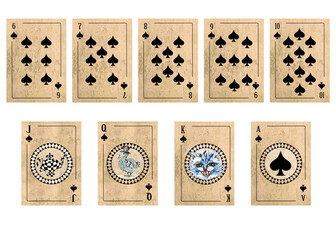 Alice in Wonderland  vintage style original hand drawn  playing cards deck
