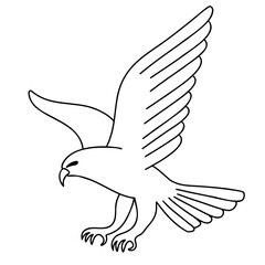 Raven bird animal in cartoon doodle style. Vector illustration isolated on white background.