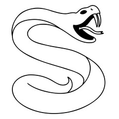 Fototapeta premium Snake animal in cartoon doodle style. Vector illustration isolated on white background.