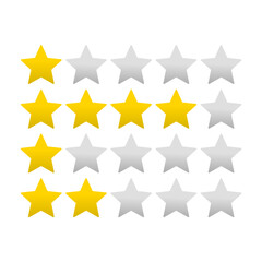 Five stars quality rating icon. Vector illustration.