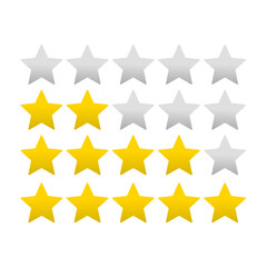 Five stars quality rating icon. Vector illustration.