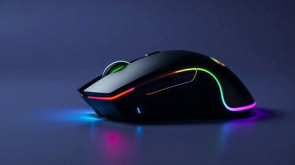 Sleek Wireless Gaming Mouse on Black Solid Background