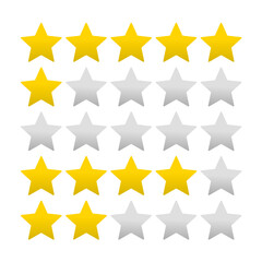 Five stars quality rating icon. Vector illustration.
