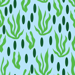 green grass with oval polka dots seamless pattern. green grass with polka dots seamless pattern. It is suitable for textile, tiles, fabric, wrapping, decoration, product prints and much more.