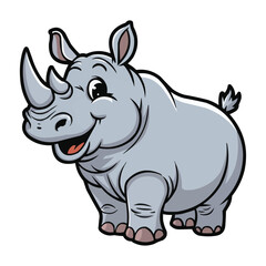 Obraz premium Cute Cartoon Rhino