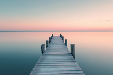 Fototapeta premium wooden pier on the calm sea