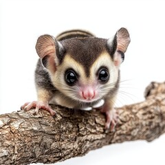 Sugar glider isolated on white