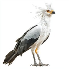 Fototapeta premium Secretary bird isolated on white