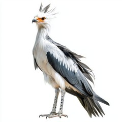 Obraz premium Secretary bird isolated on white