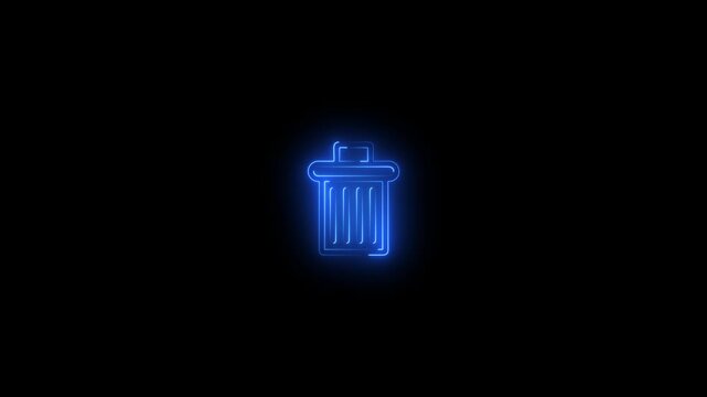 Neon Delete Icon &ndash; Trash, Remove, Erase, Glow, X Symboll, Digital, UI, Button, Disposal, Cleanup, Waste, Bin, Bright, Symbol