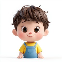 Obraz premium Cute toddler with chubby cheeks and a playful expression isolated on white