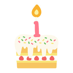 1歳　1周年　誕生日ケーキ　アニバーサリーケーキ　イラスト