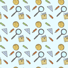 seamless doodle school pattern