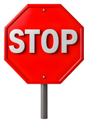 빨간색 스탑 표지판(a red stop sign)