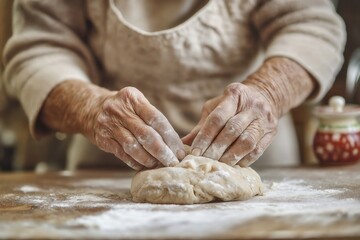 Fototapeta premium Generative AI, Rustic home baking with generational wisdom