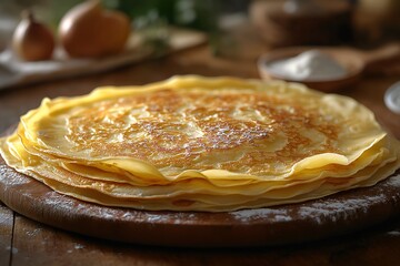 pancakes on a plate.For design, print, wallpaper, poster, interior, advertising, banner, menu.