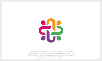Community logo icon vector isolated. Abstract people colorful logo icon design minimal style illustration.