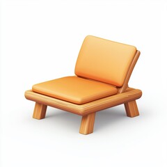 Japanese-style low floor chair isolated on white