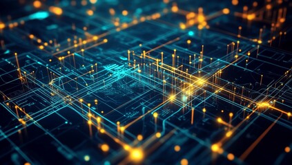 Global network data flow, digital connections, futuristic technology background, website header