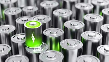 green battery power energy background