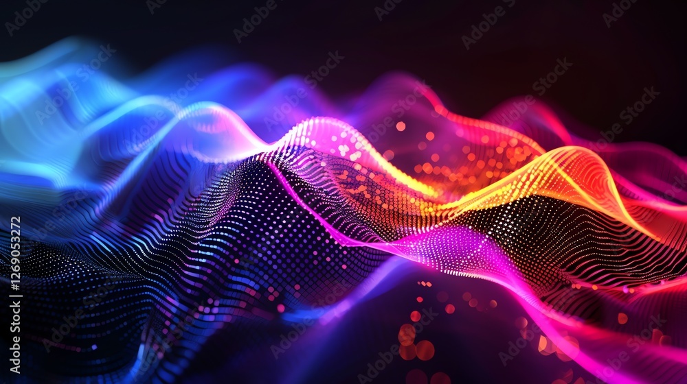 Poster 3d rendering abstract background. colorful smooth wave. futuristic technology or sound wave concept.