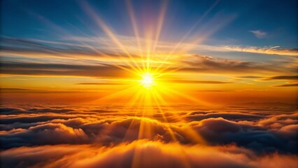 Obraz premium Minimalist Abstract Sunrise: Warm Orange and Yellow Rays