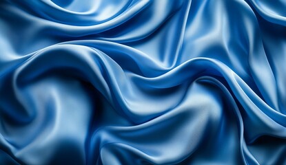 Obraz premium Close up of a soft Satin Texture in navy Colors. Elegant Background.