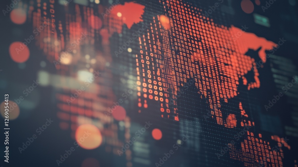 Aufkleber visualizing global data trends with innovative technology