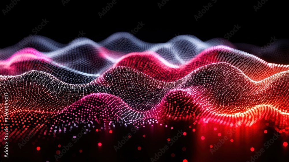 Aufkleber abstract visualization of vibrant wave patterns in digital art