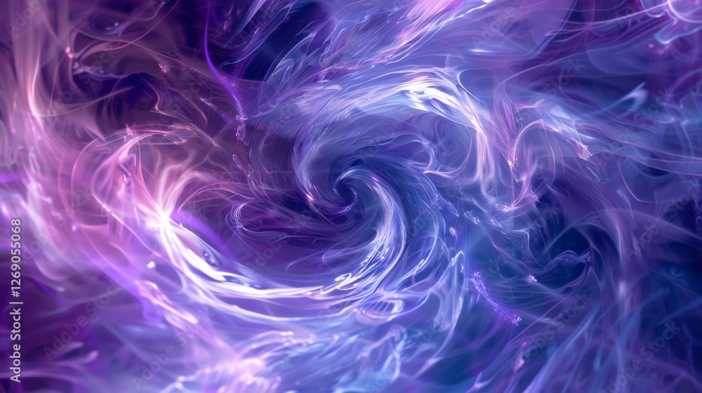 Poster abstract background with a blue and purple gradient. the image is swirled and has a painterly feel. 