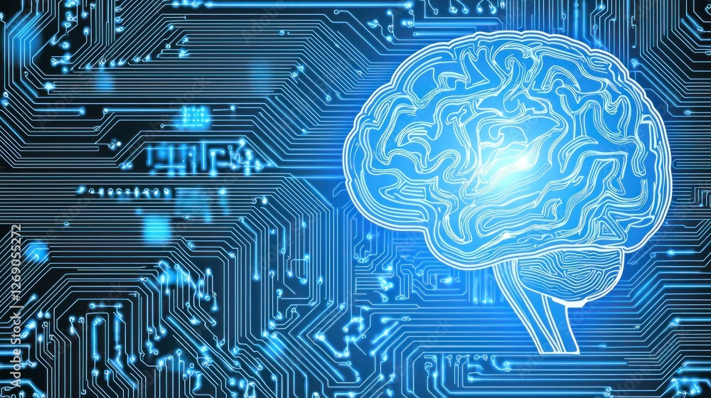 Poster exploring the intersection of ai and neuroscience in modern technology