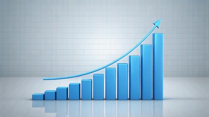 Minimalist Blue Growth Chart Animation: Alpha Channel PNG for Website & App Design