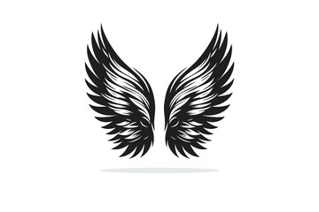 silhouette of wings in black and white