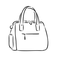 Sketches of bags. Vector fashion illustration. Women's Bags