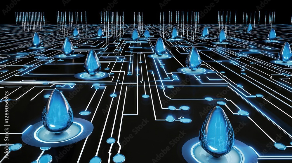 Poster exploring the intersection of technology and nature in digital art