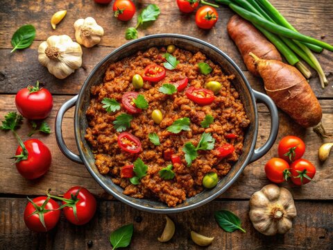 Fragrant keema masala: a delicious Middle Eastern ground meat stew, spiced with ginger and tomatoes.