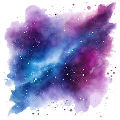 A painting of a galaxy with purple and blue colors