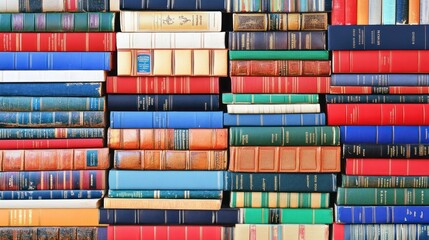 Obraz premium A Colorful Collection of Vintage Books