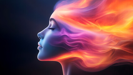Abstract head with glowing swirling patterns, representing the role of intuition and creative thinking in design innovation