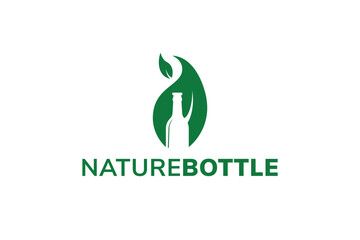 green eco logo bottle