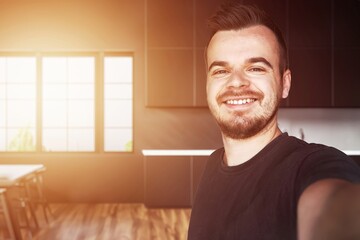 Handsome Guy Smiles for Real-Life Photo