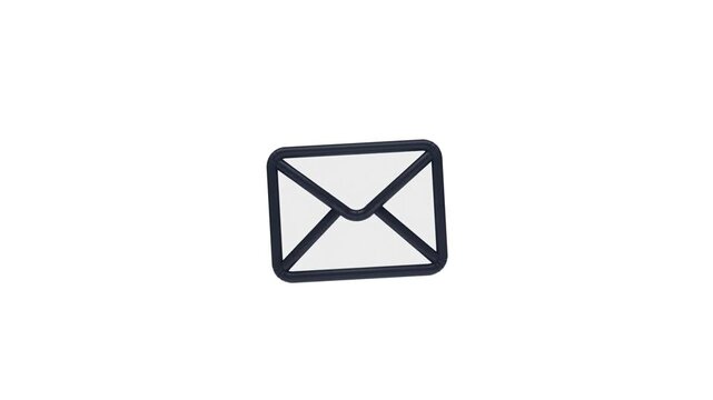 Email or text message notification icon animation on white background.