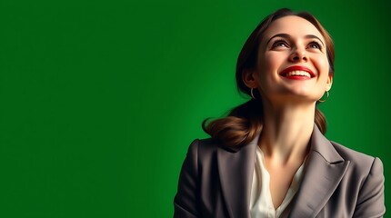 Portrait of a Young Businesswoman in a Park Wearing a Professional Suit and Smiling, career woman, professional attire, business attire

