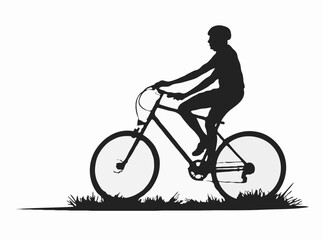 Modern Cyclist Silhouette on Bike