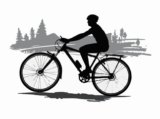 Obraz premium Modern Cyclist Silhouette on Bike