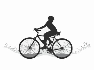 Modern Cyclist Silhouette on Bike